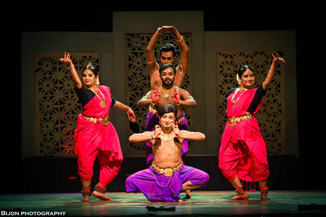 Female characters from the Mahabharata were presented through dance and acting.